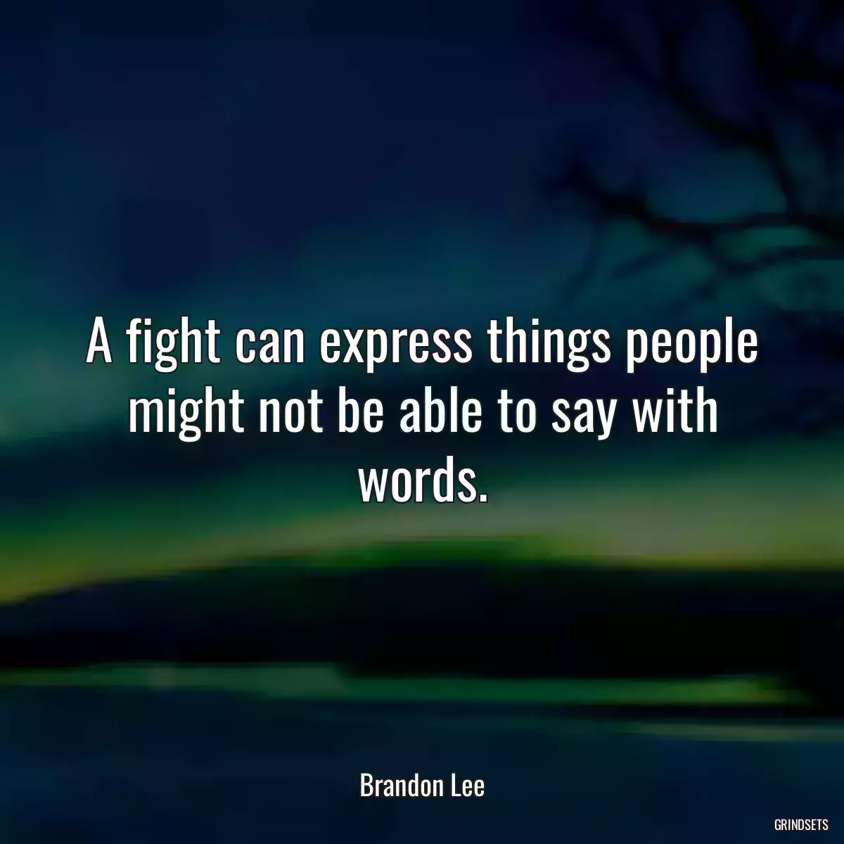 A fight can express things people might not be able to say with words.