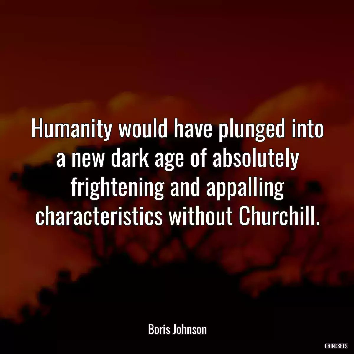 Humanity would have plunged into a new dark age of absolutely frightening and appalling characteristics without Churchill.