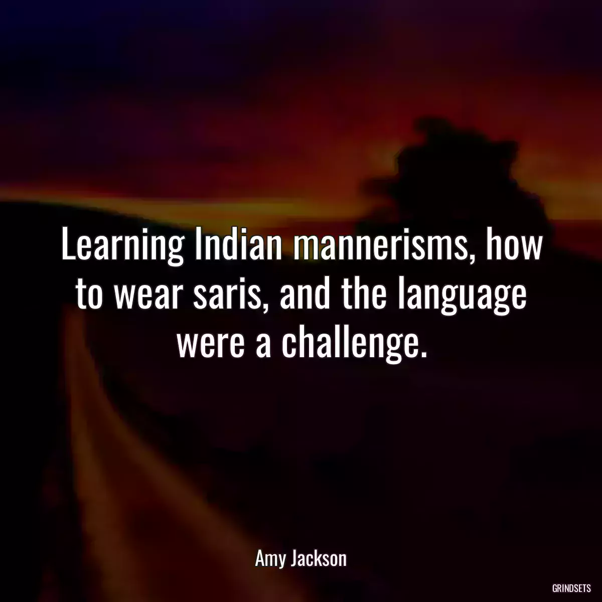 Learning Indian mannerisms, how to wear saris, and the language were a challenge.