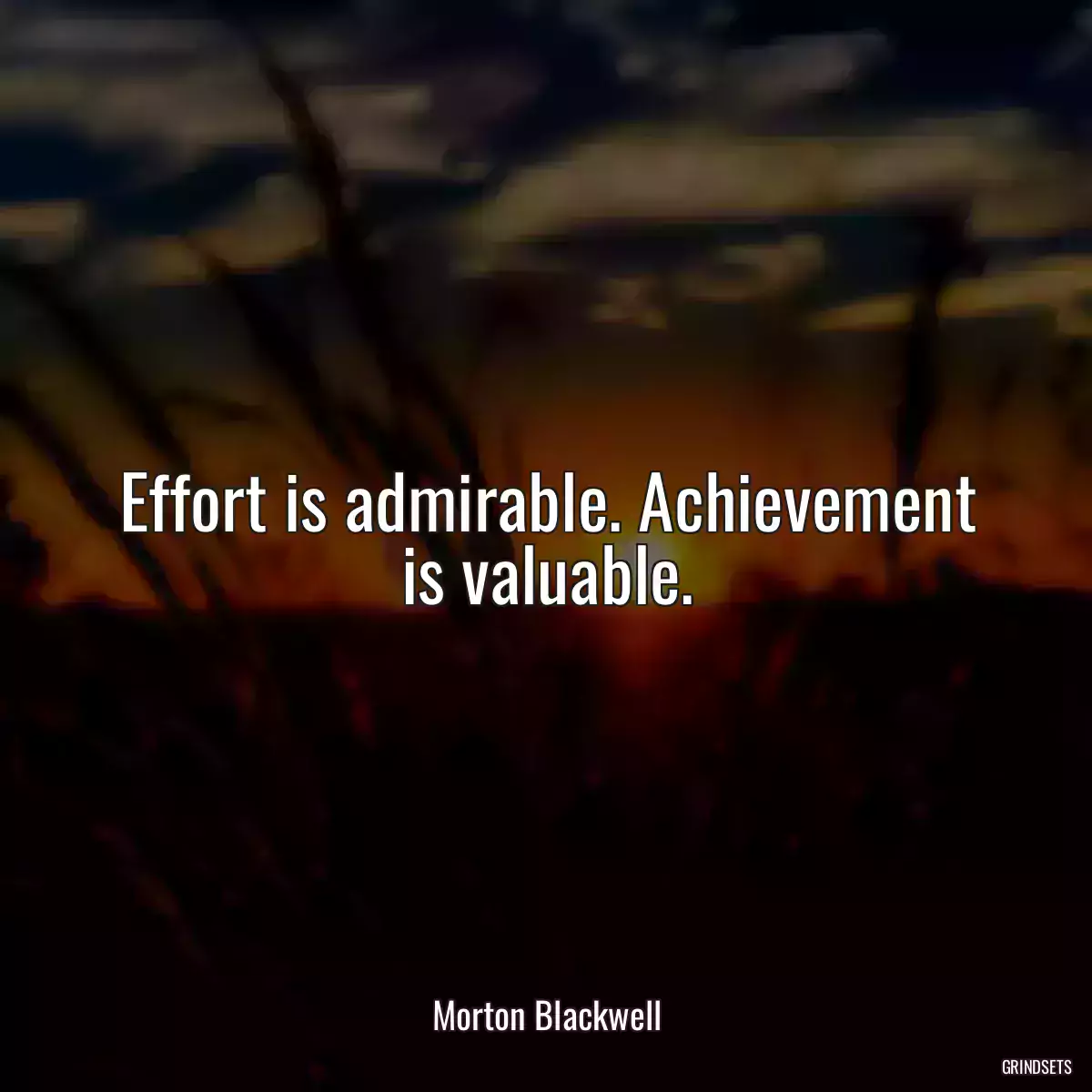 Effort is admirable. Achievement is valuable.