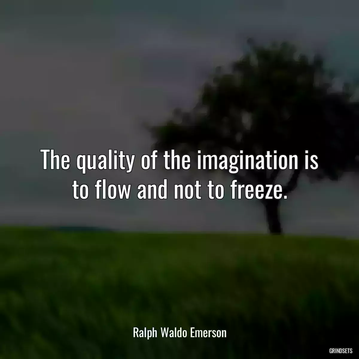 The quality of the imagination is to flow and not to freeze.