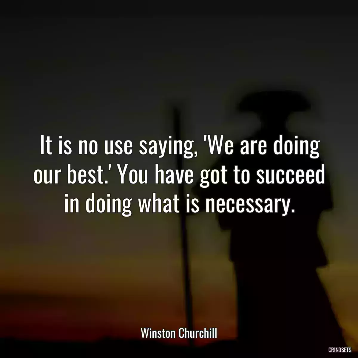 It is no use saying, \'We are doing our best.\' You have got to succeed in doing what is necessary.