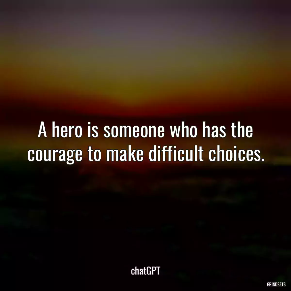 A hero is someone who has the courage to make difficult choices.