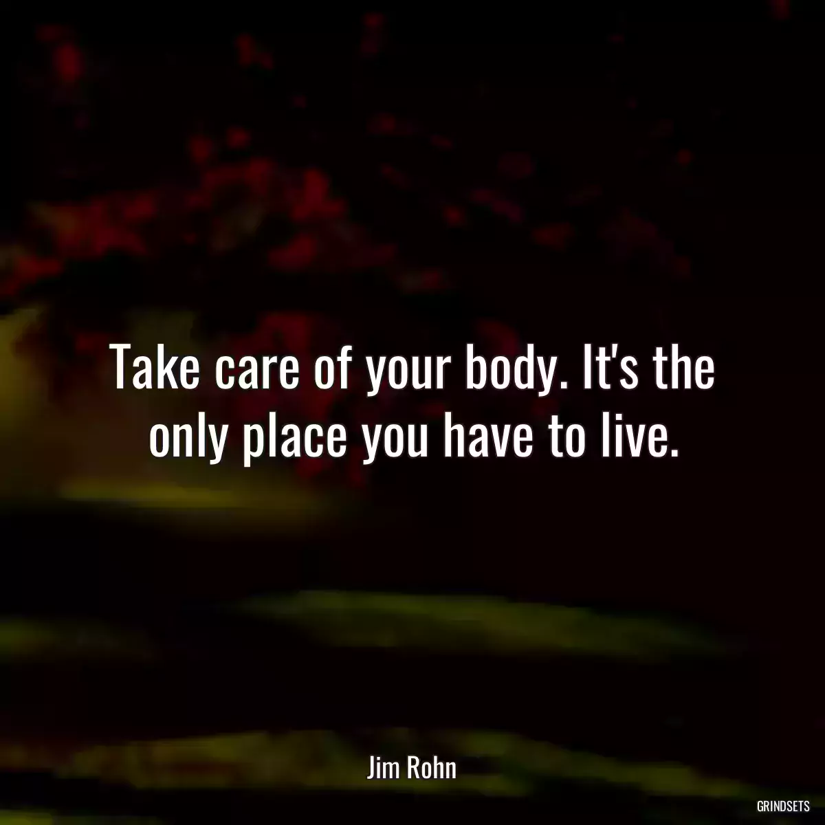 Take care of your body. It\'s the only place you have to live.