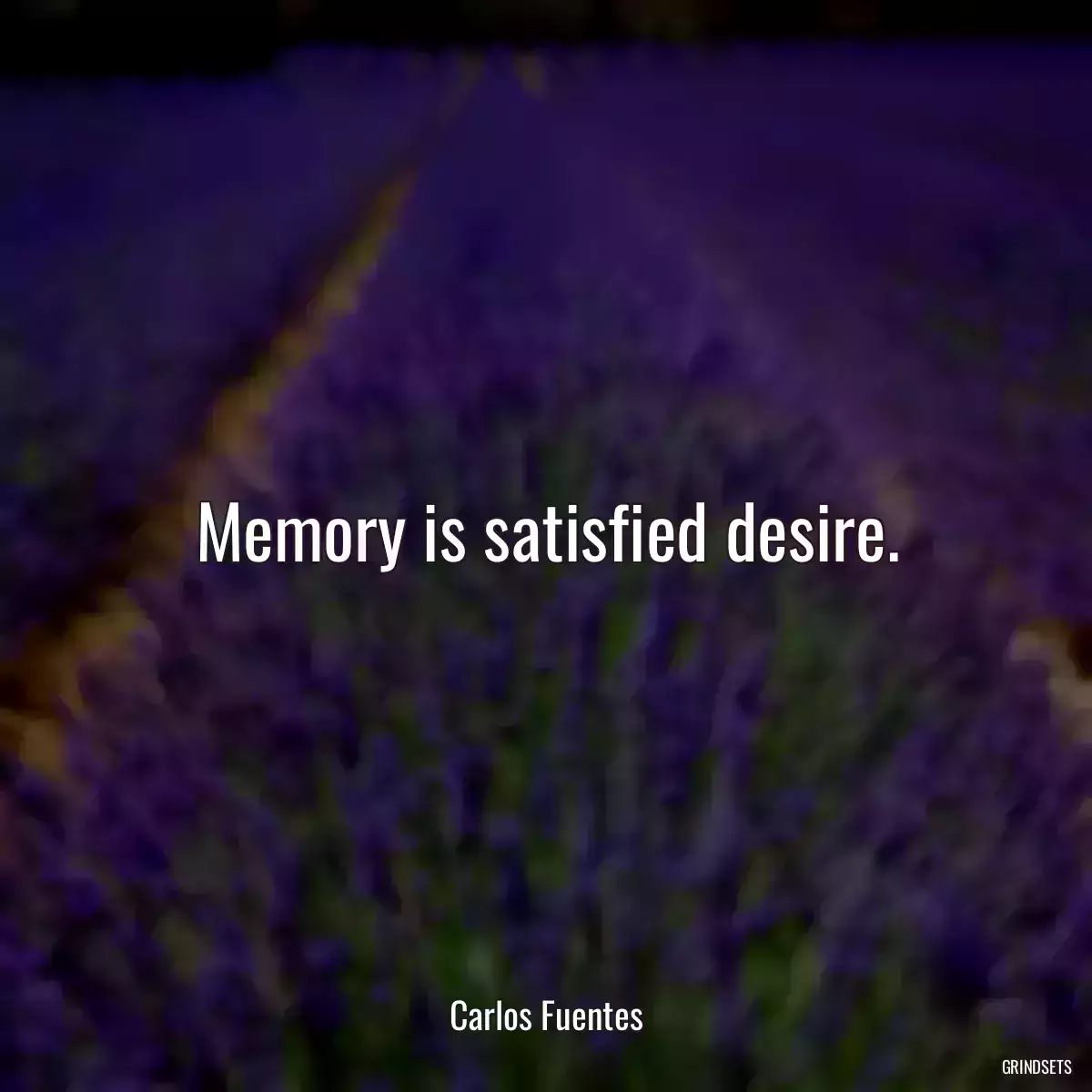 Memory is satisfied desire.