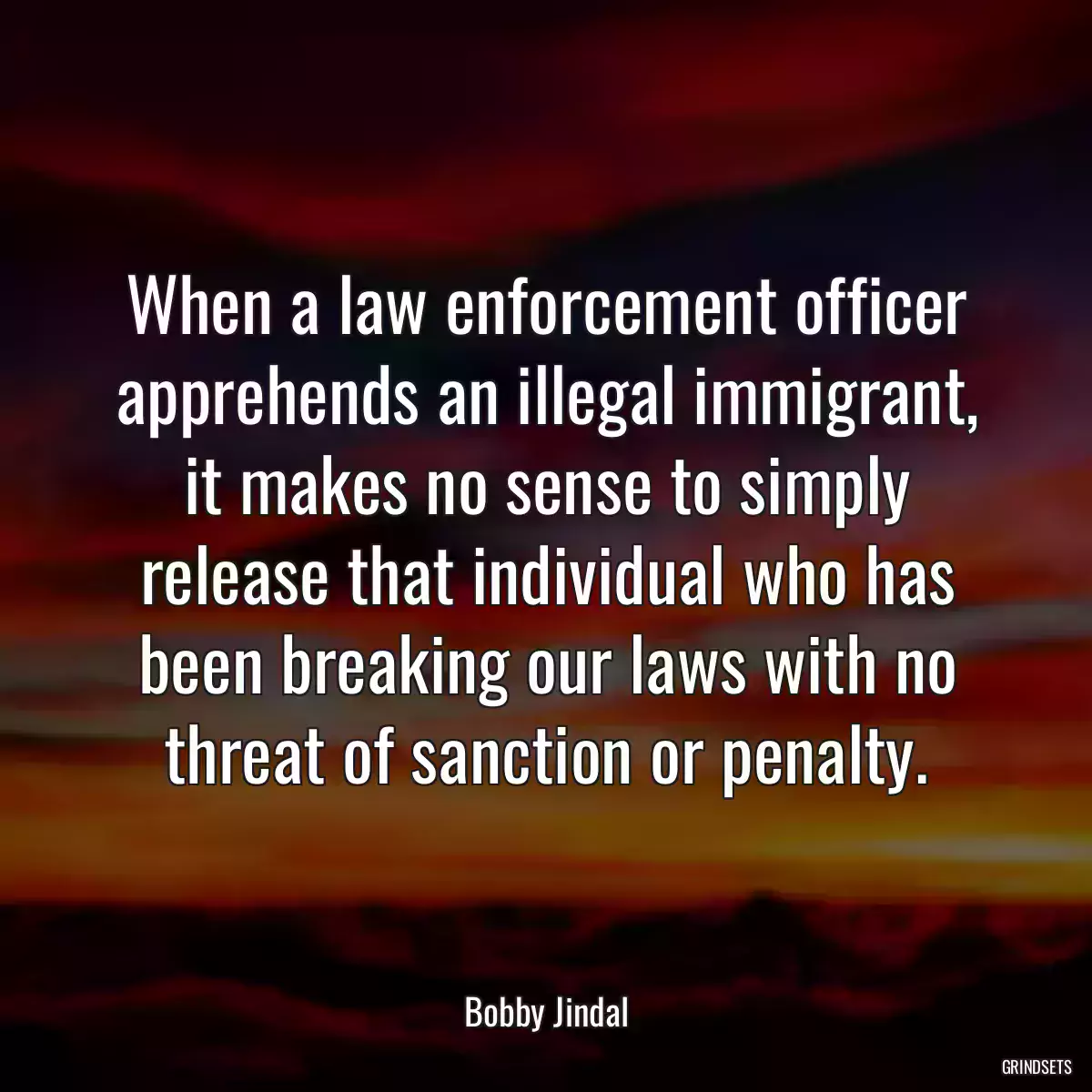 When a law enforcement officer apprehends an illegal immigrant, it makes no sense to simply release that individual who has been breaking our laws with no threat of sanction or penalty.