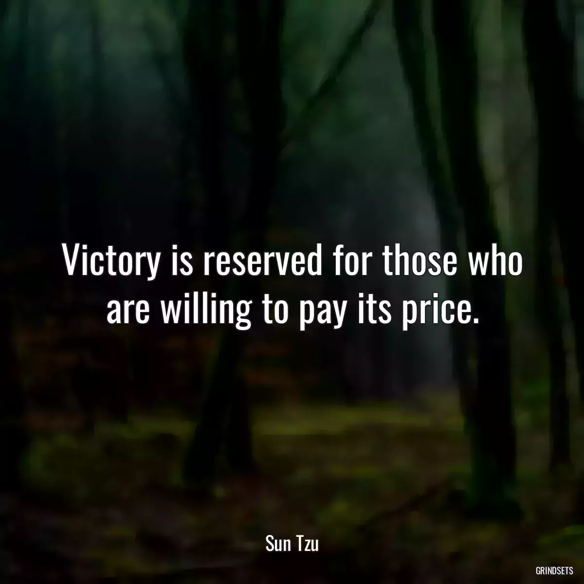 Victory is reserved for those who are willing to pay its price.