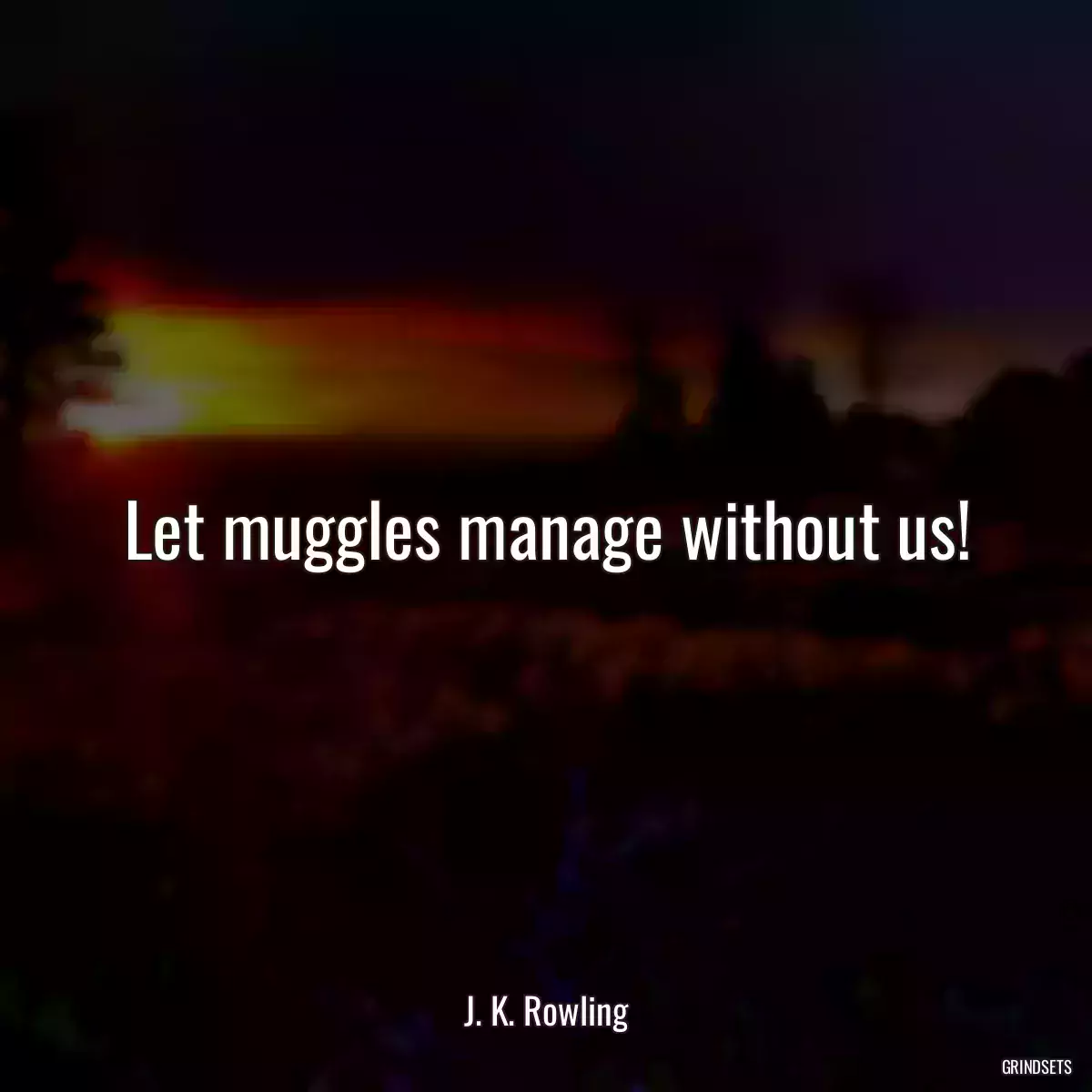 Let muggles manage without us!