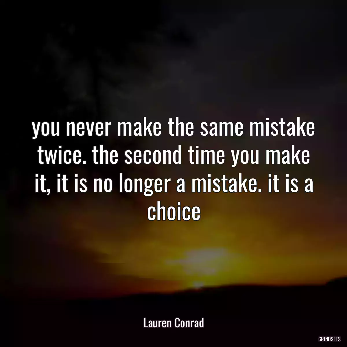 you never make the same mistake twice. the second time you make it, it is no longer a mistake. it is a choice