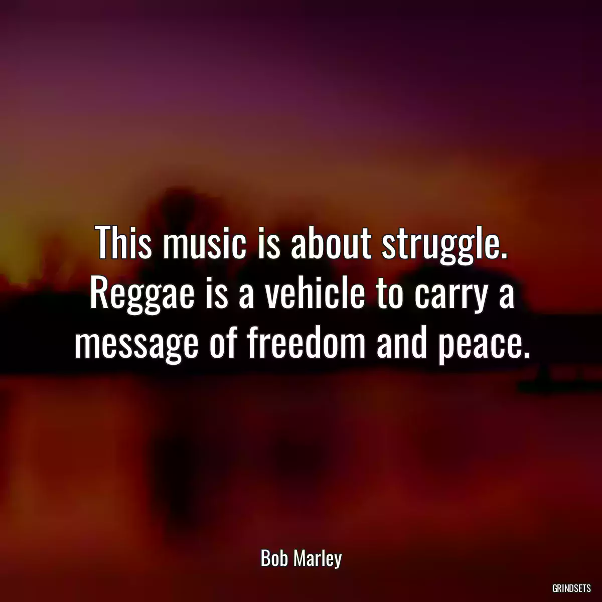 This music is about struggle. Reggae is a vehicle to carry a message of freedom and peace.