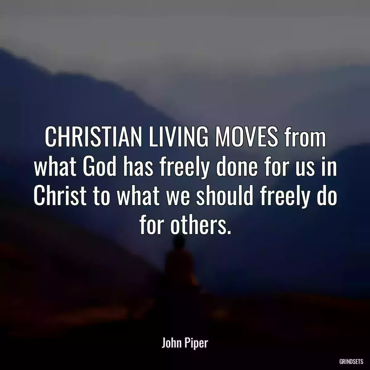 CHRISTIAN LIVING MOVES from what God has freely done for us in Christ to what we should freely do for others.