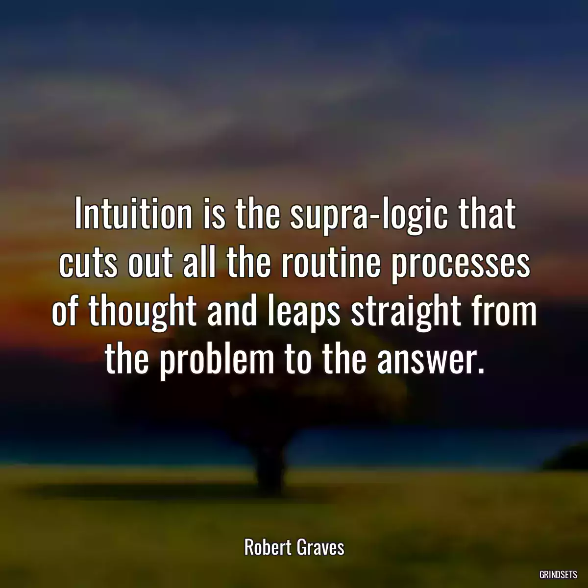 Intuition is the supra-logic that cuts out all the routine processes of thought and leaps straight from the problem to the answer.