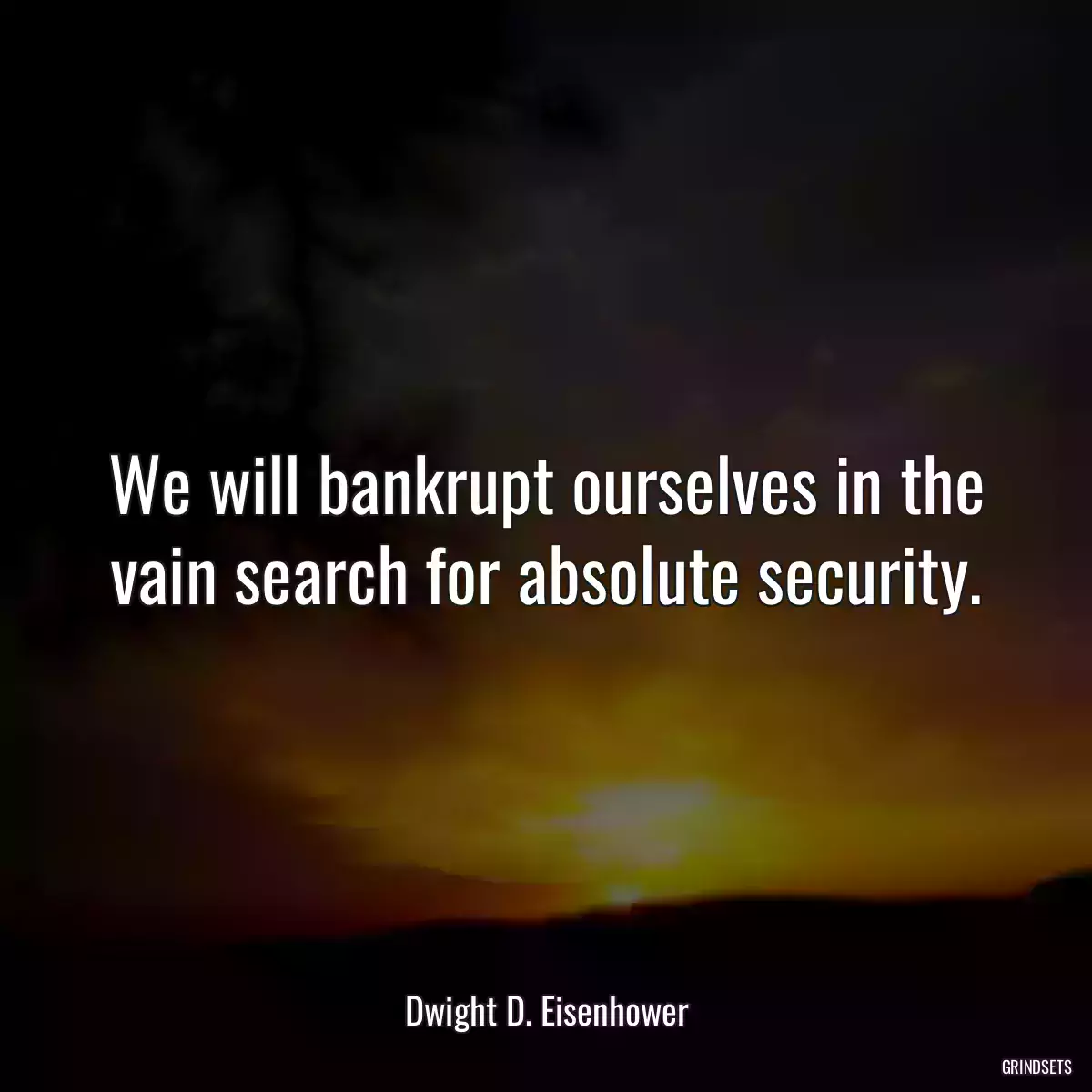 We will bankrupt ourselves in the vain search for absolute security.