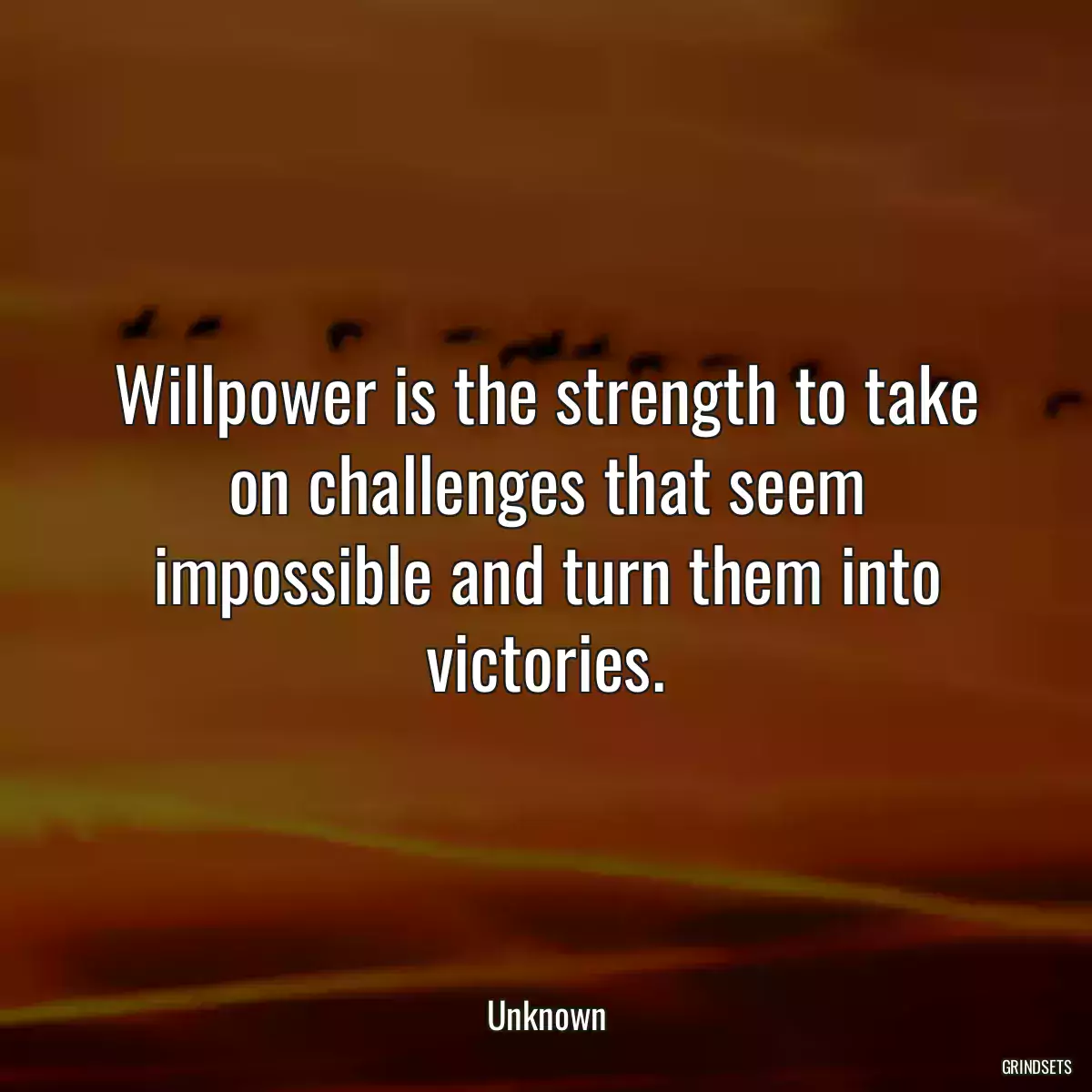 Willpower is the strength to take on challenges that seem impossible and turn them into victories.