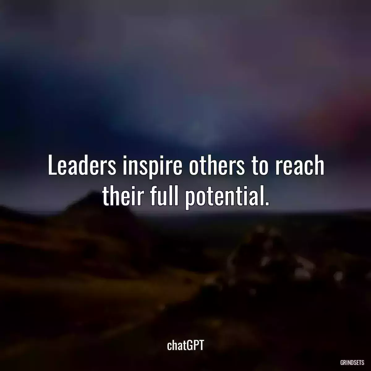 Leaders inspire others to reach their full potential.