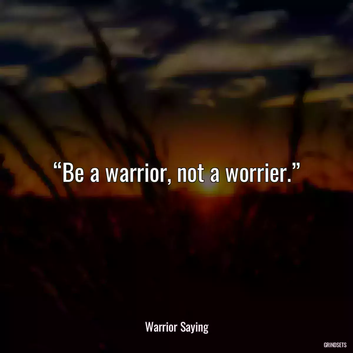 “Be a warrior, not a worrier.”