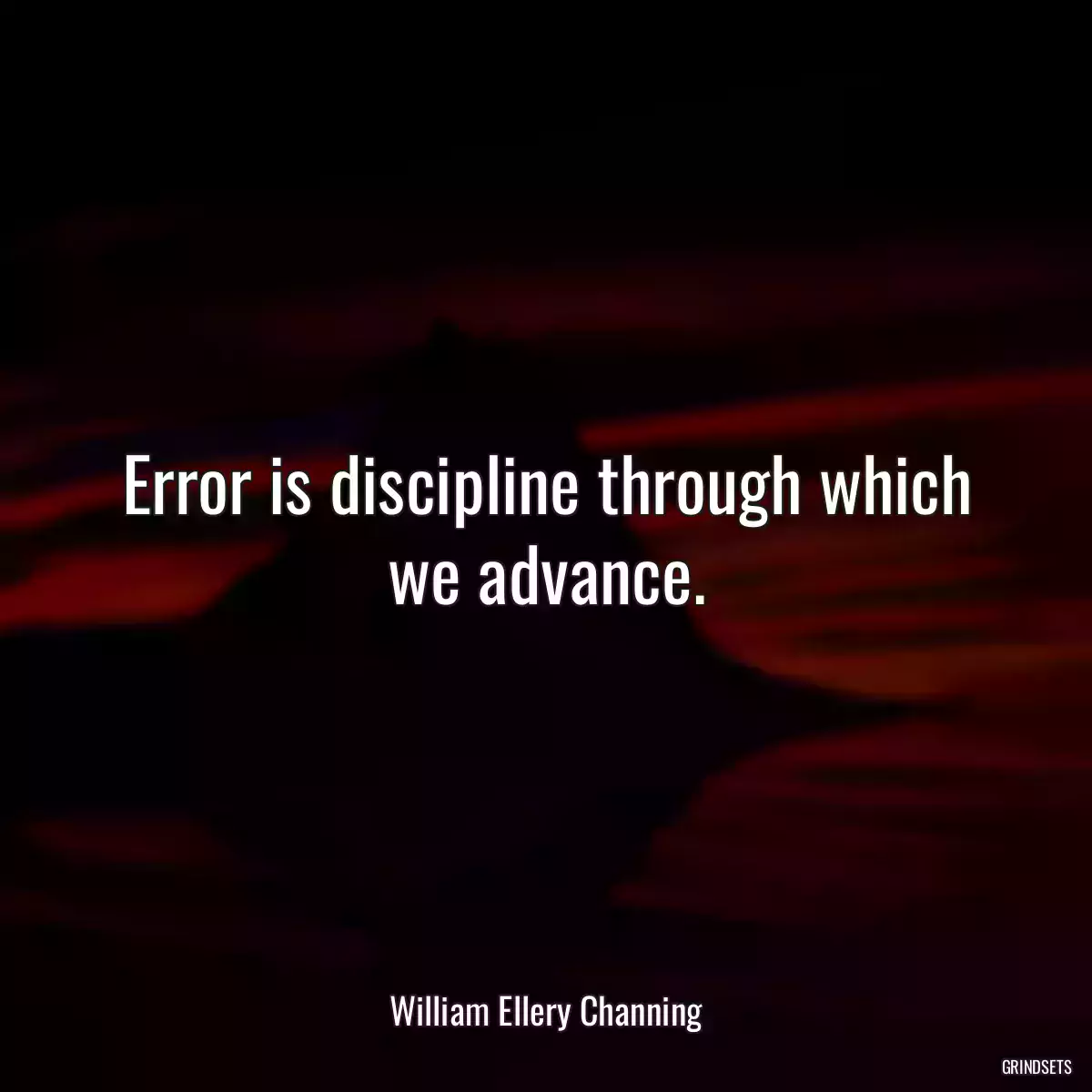 Error is discipline through which we advance.