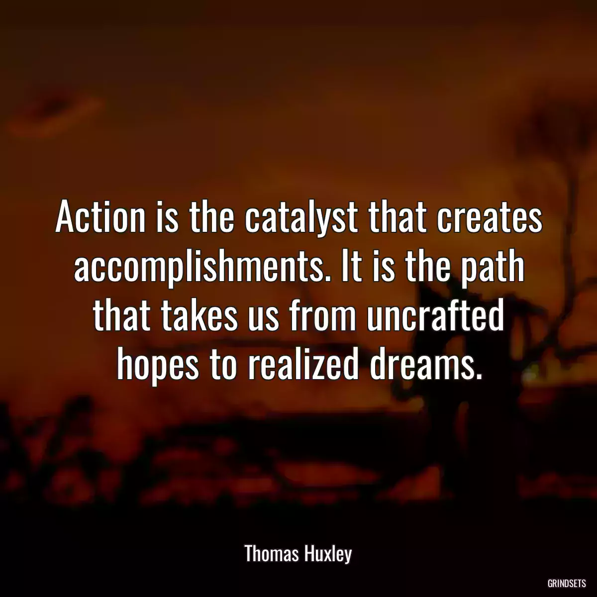 Action is the catalyst that creates accomplishments. It is the path that takes us from uncrafted hopes to realized dreams.