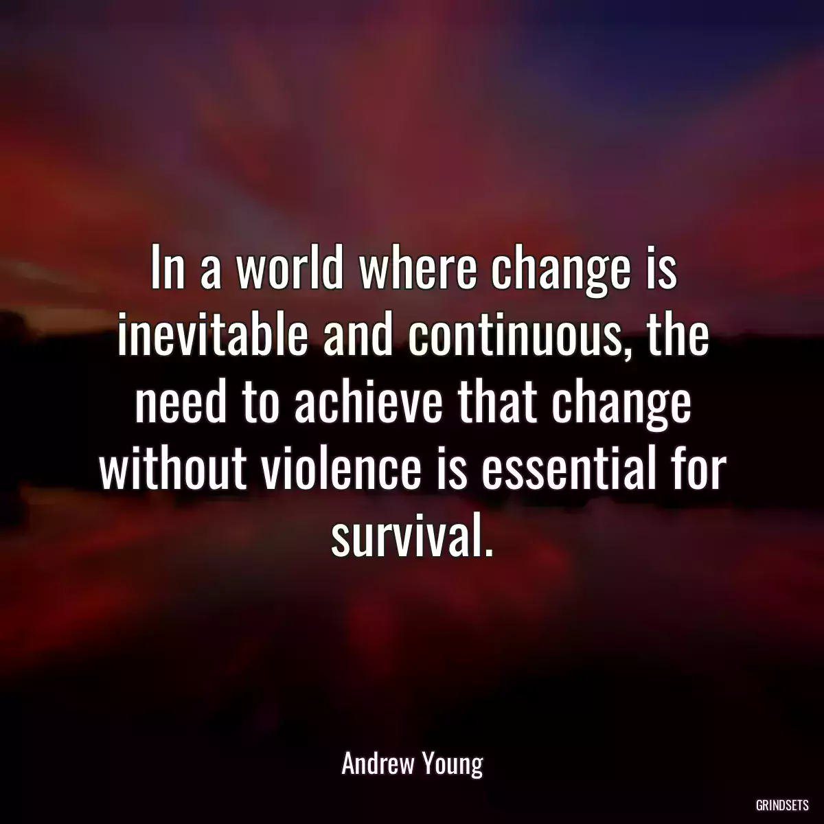 In a world where change is inevitable and continuous, the need to achieve that change without violence is essential for survival.