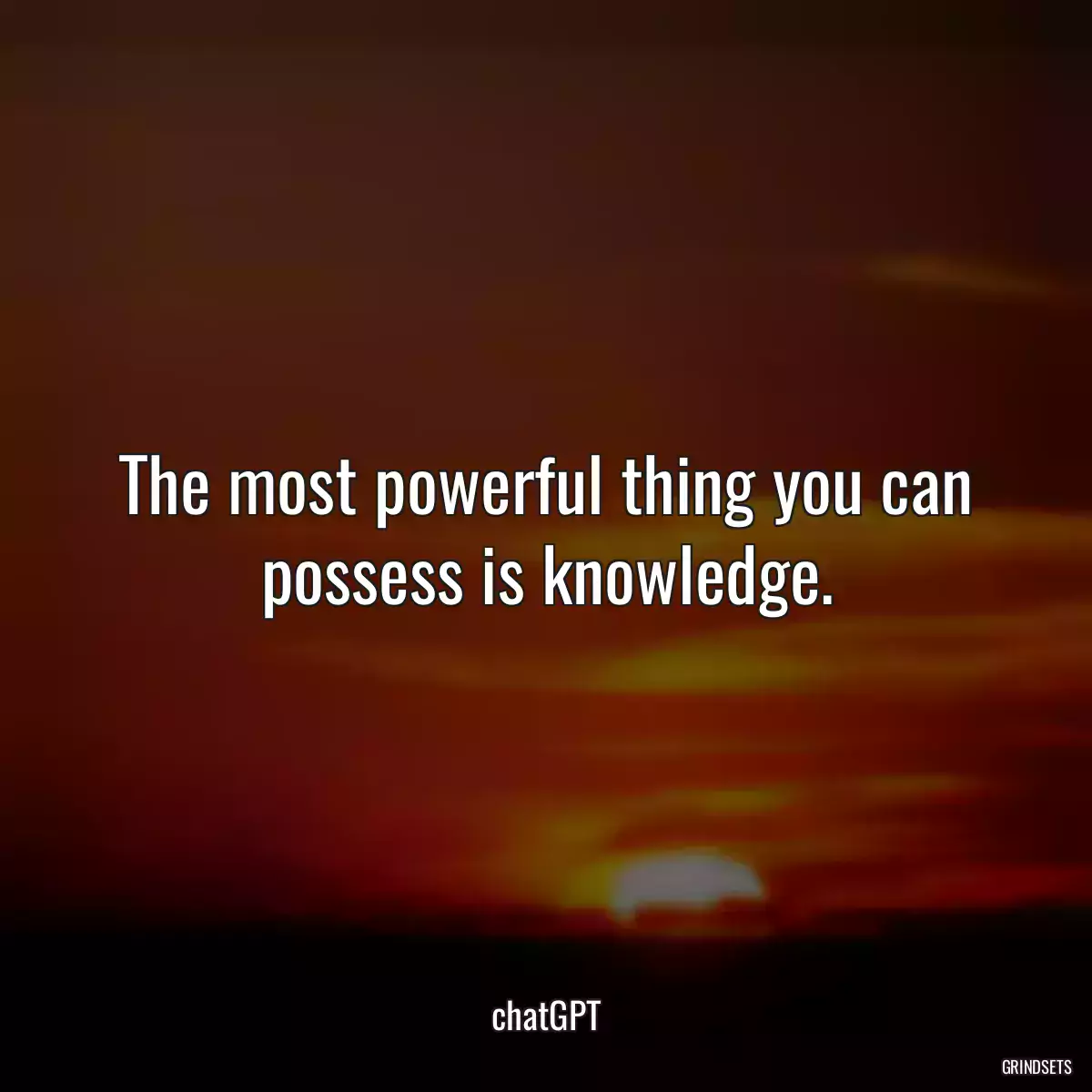 The most powerful thing you can possess is knowledge.