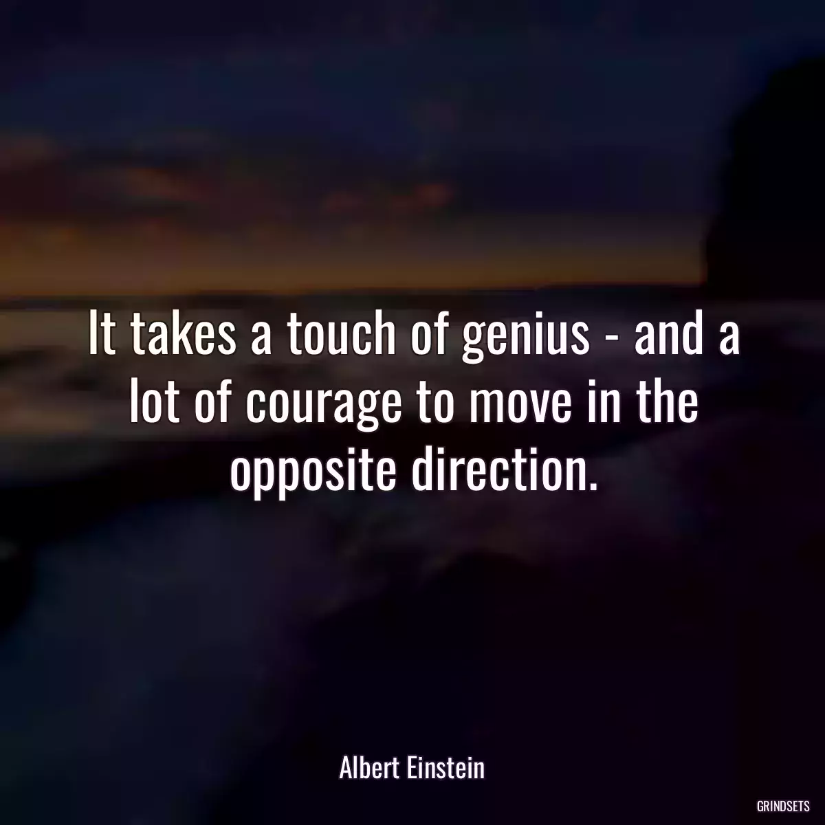 It takes a touch of genius - and a lot of courage to move in the opposite direction.