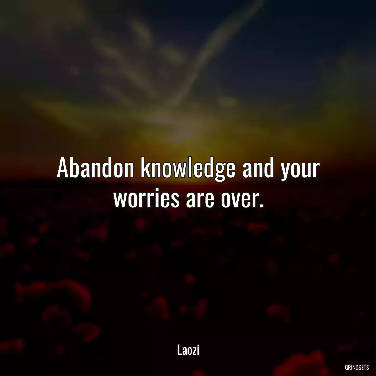 Abandon knowledge and your worries are over.
