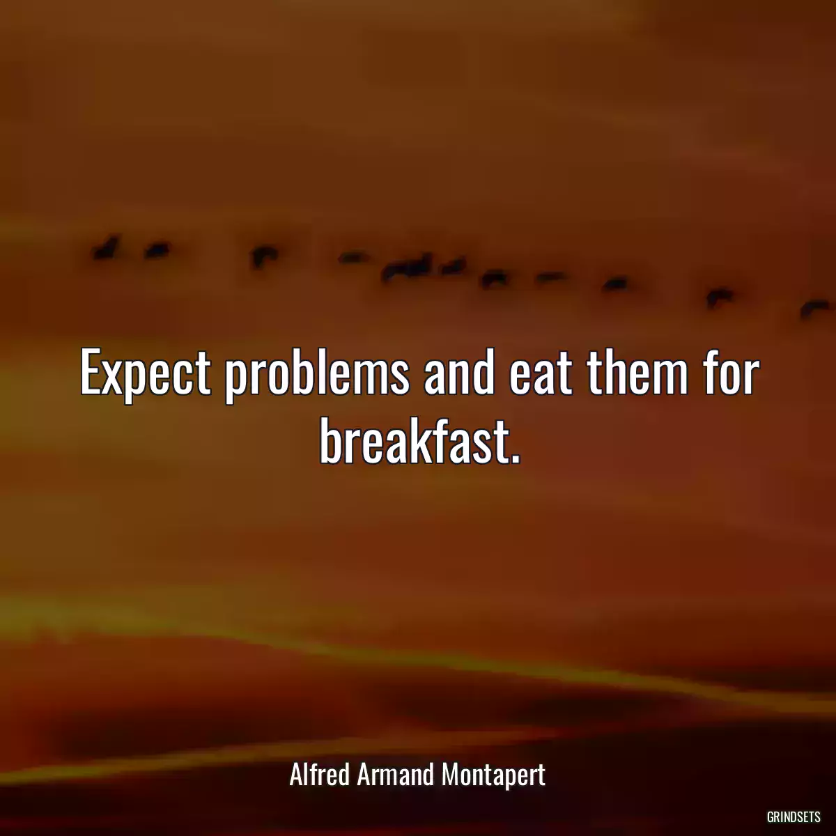 Expect problems and eat them for breakfast.