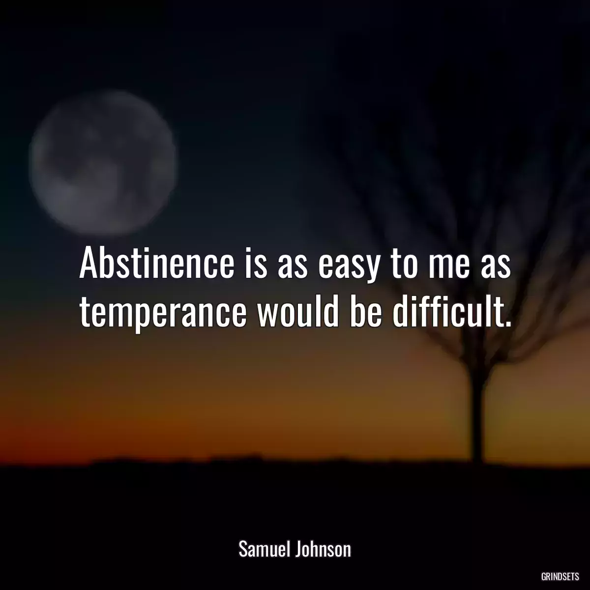 Abstinence is as easy to me as temperance would be difficult.