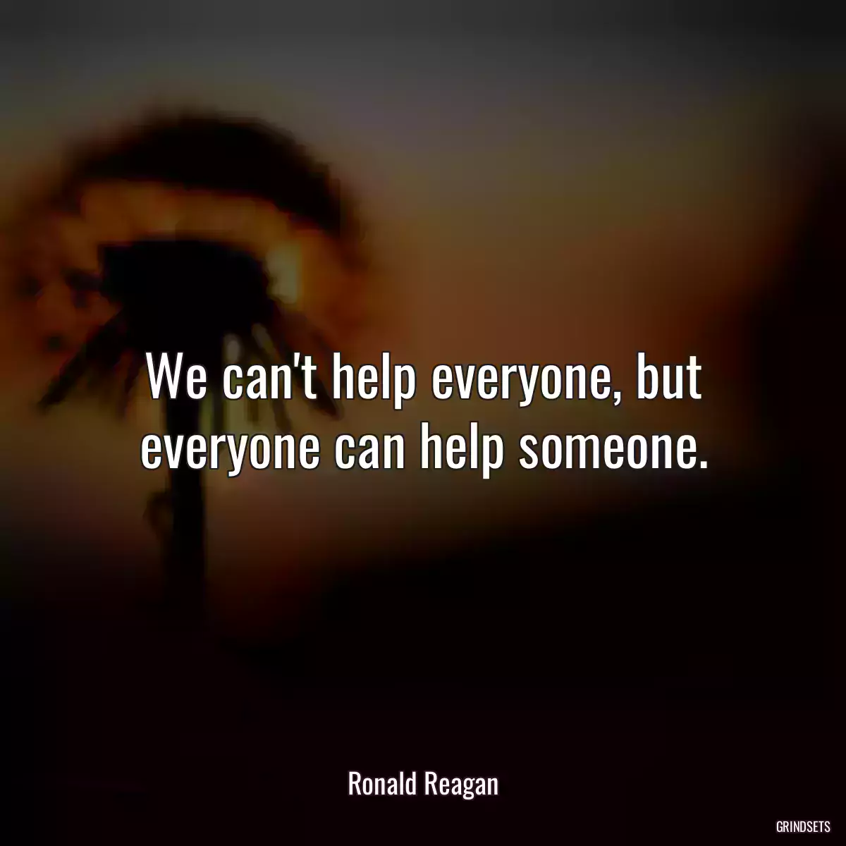 We can\'t help everyone, but everyone can help someone.