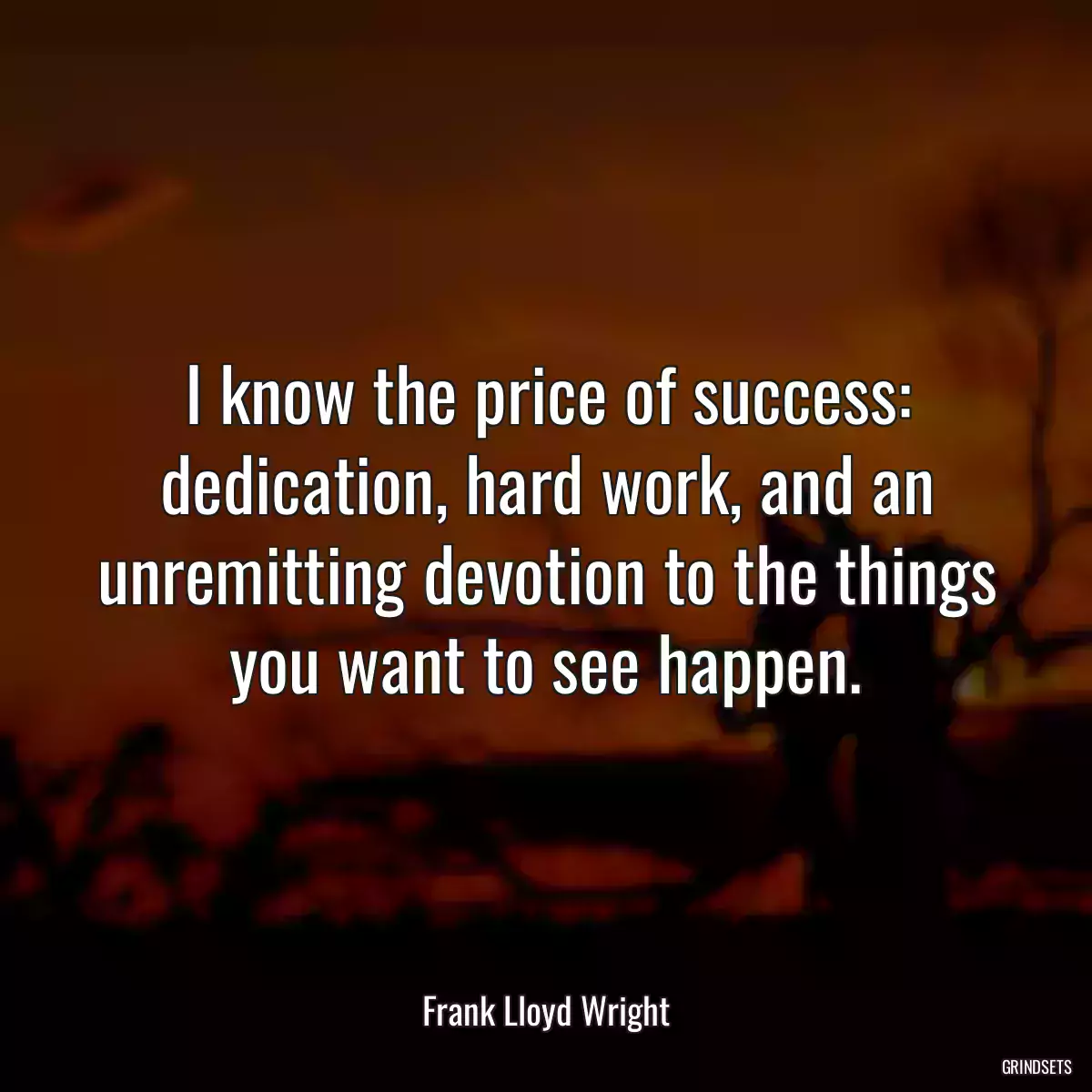 I know the price of success: dedication, hard work, and an unremitting devotion to the things you want to see happen.