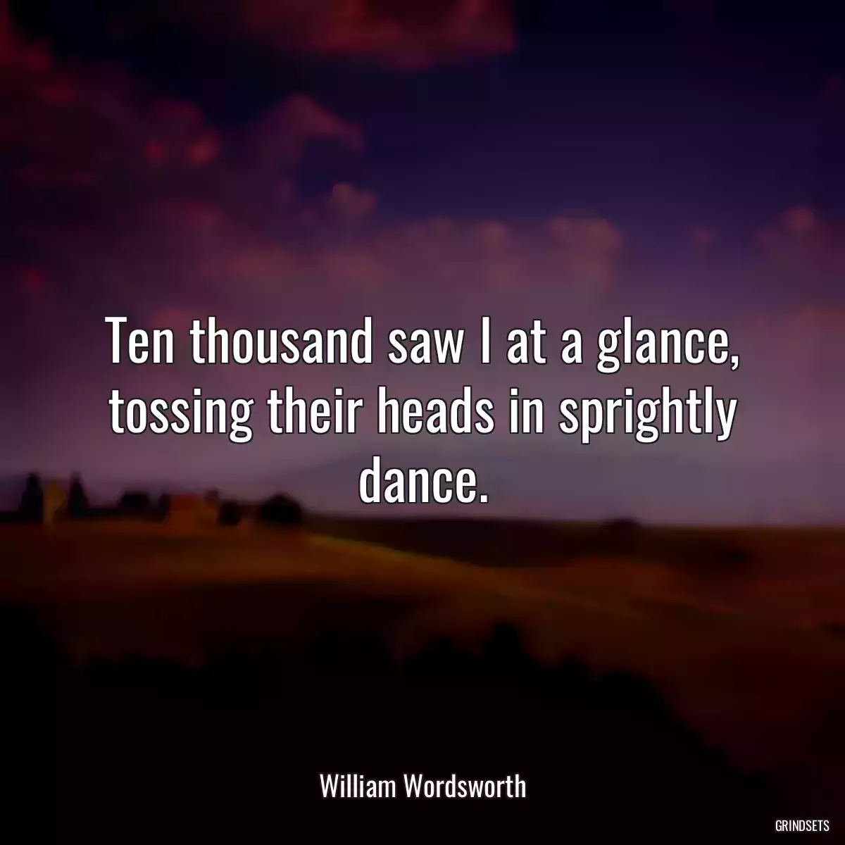 Ten thousand saw I at a glance, tossing their heads in sprightly dance.