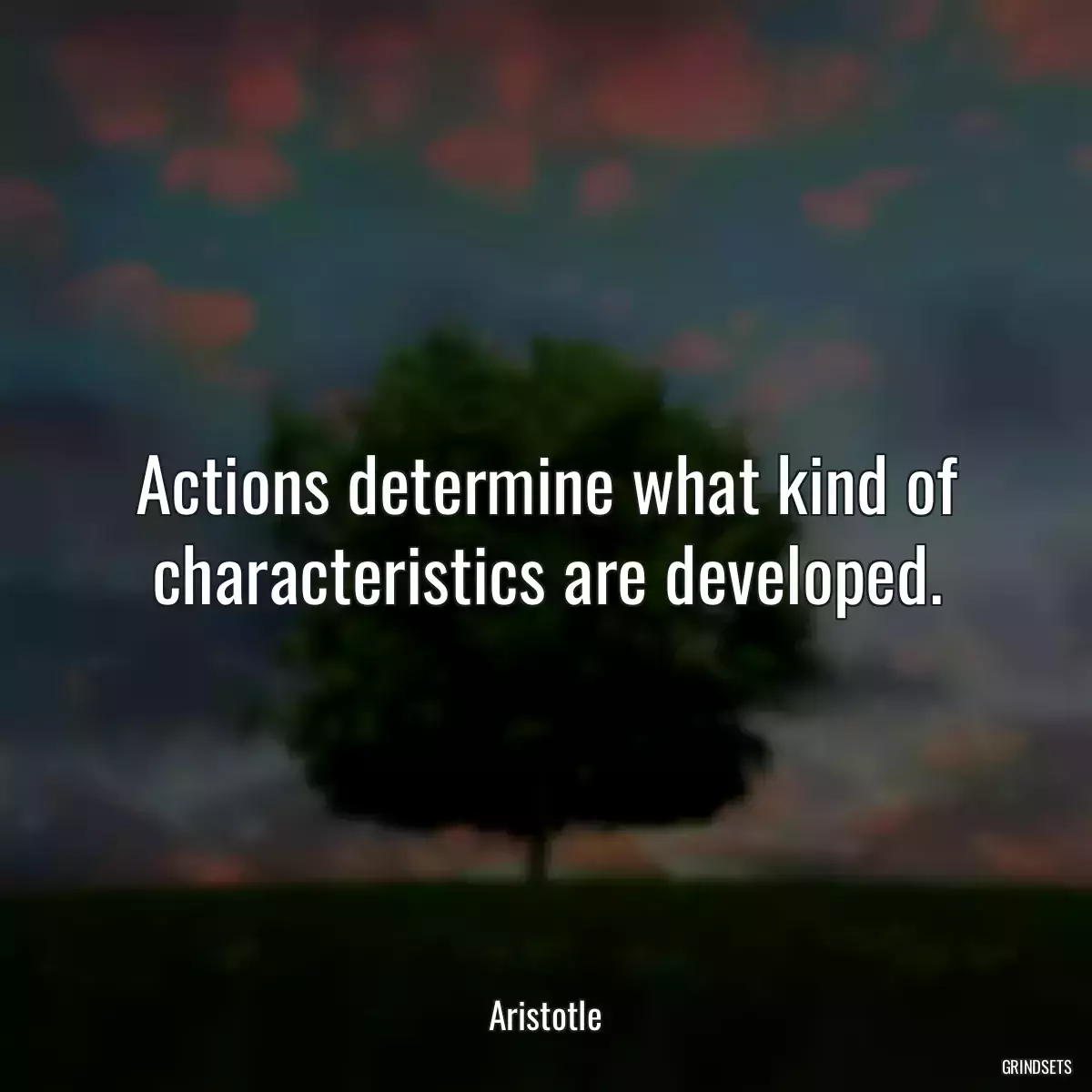 Actions determine what kind of characteristics are developed.