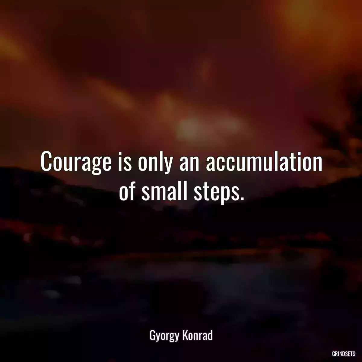 Courage is only an accumulation of small steps.