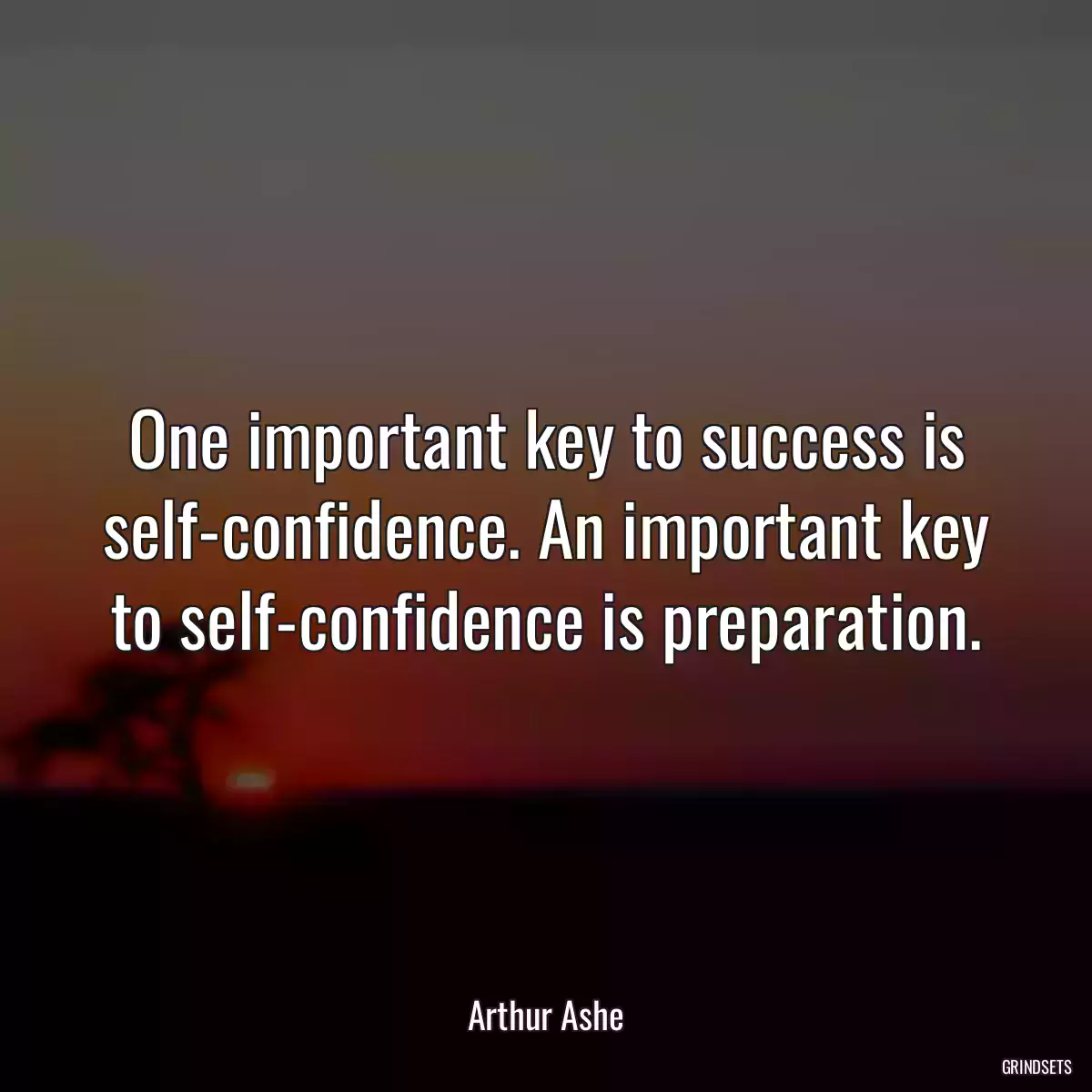 One important key to success is self-confidence. An important key to self-confidence is preparation.