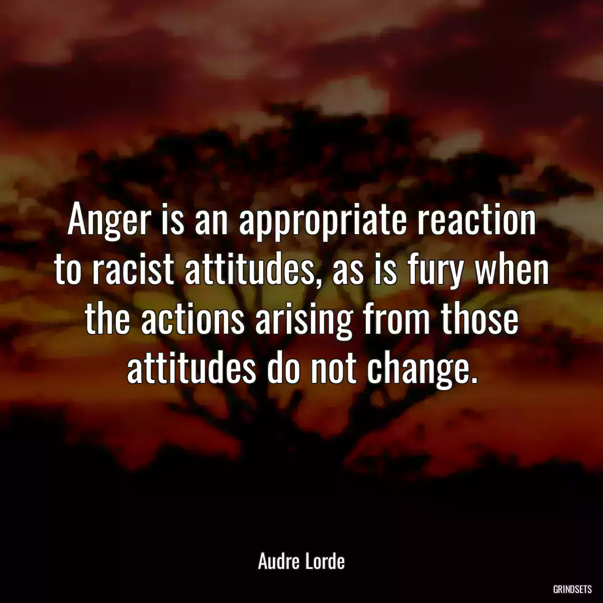 Anger is an appropriate reaction to racist attitudes, as is fury when the actions arising from those attitudes do not change.