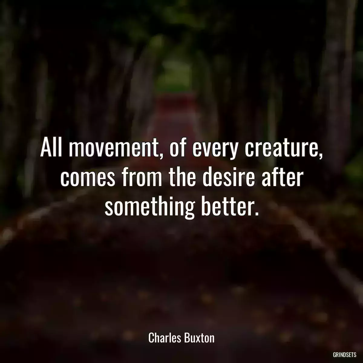 All movement, of every creature, comes from the desire after something better.