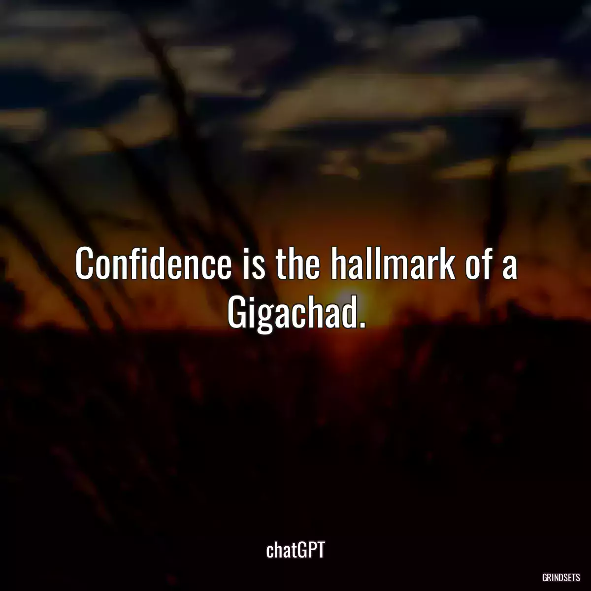 Confidence is the hallmark of a Gigachad.