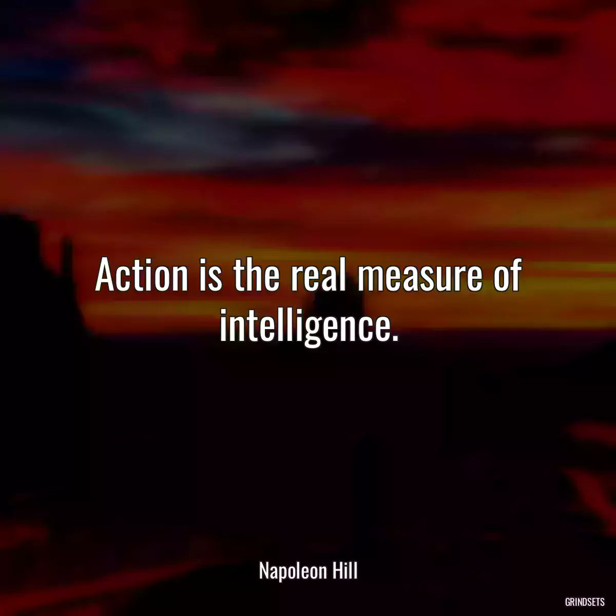 Action is the real measure of intelligence.