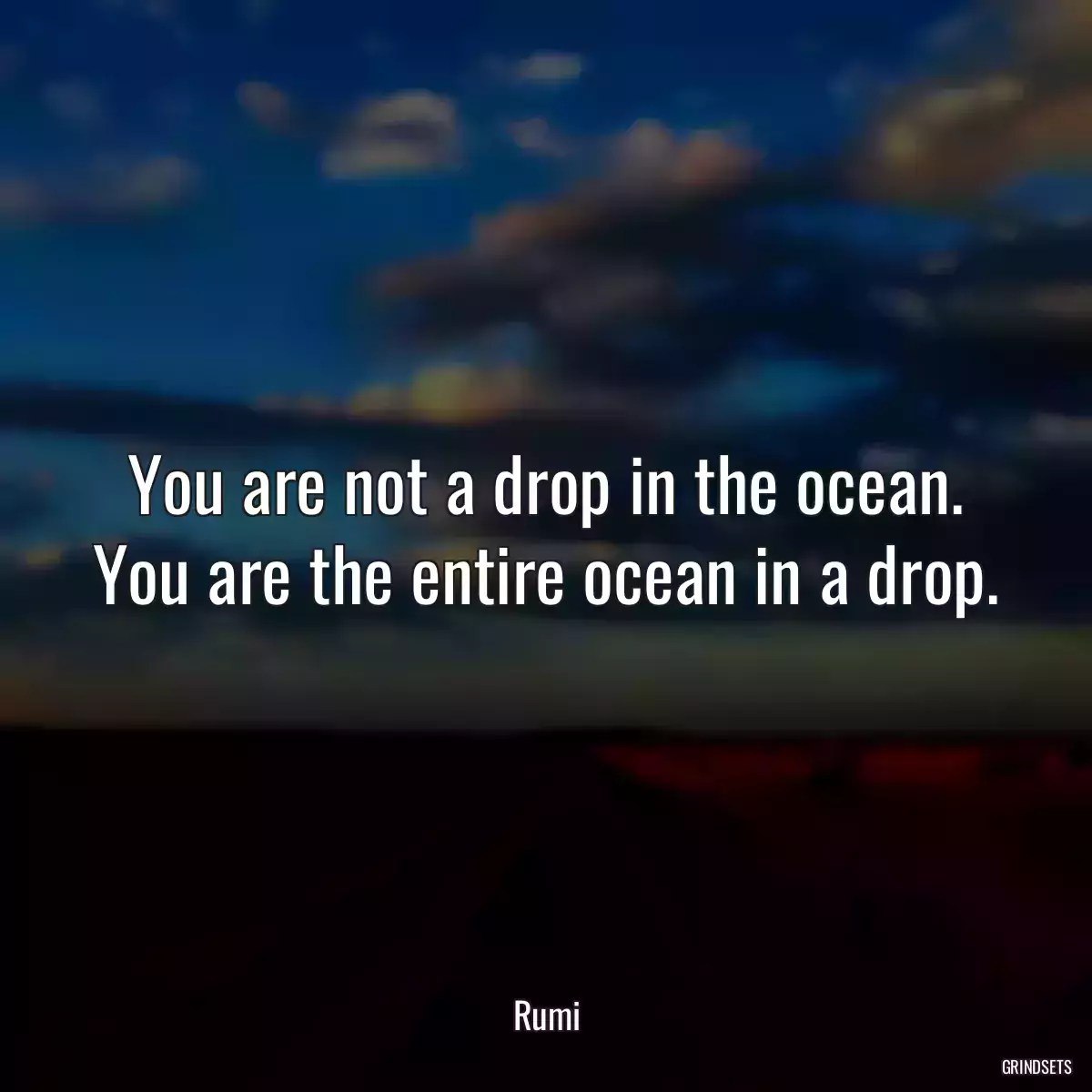 You are not a drop in the ocean. You are the entire ocean in a drop.