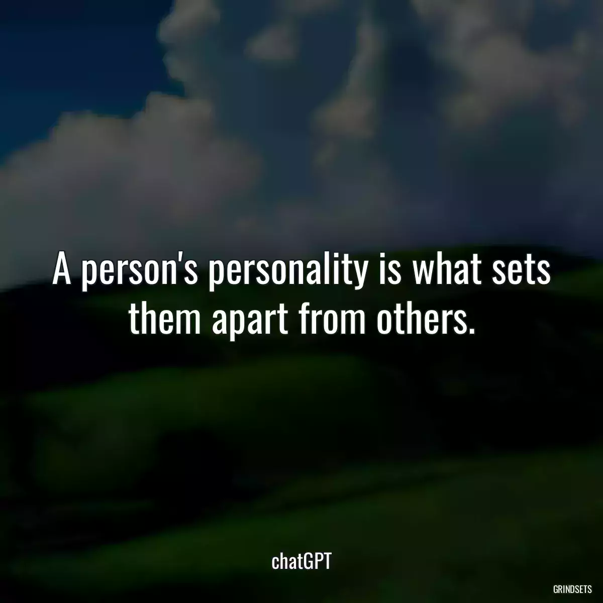 A person\'s personality is what sets them apart from others.