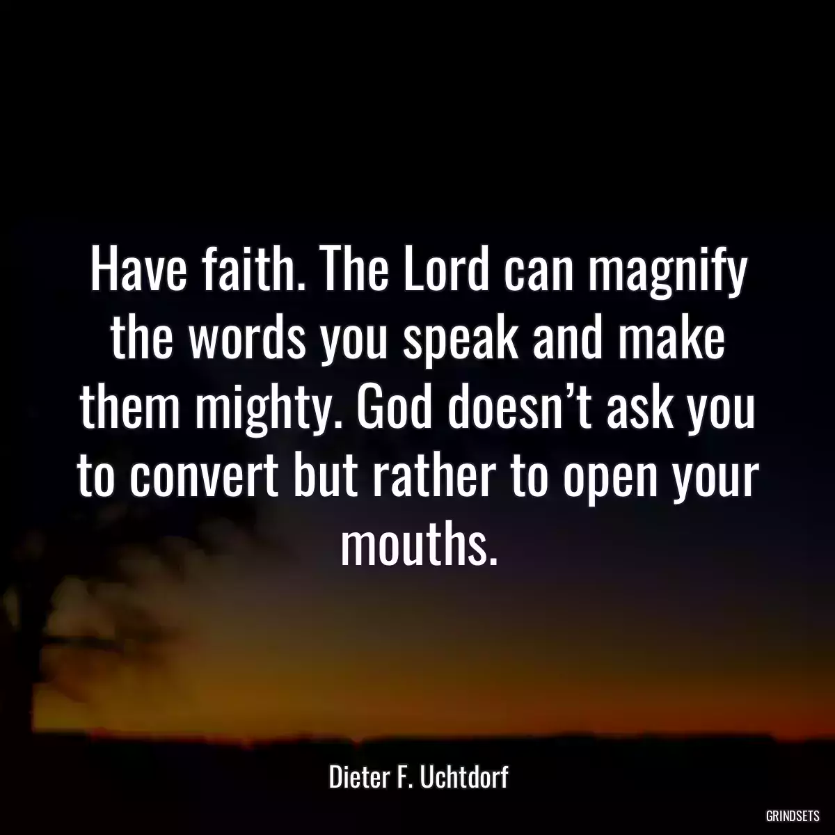 Have faith. The Lord can magnify the words you speak and make them mighty. God doesn’t ask you to convert but rather to open your mouths.