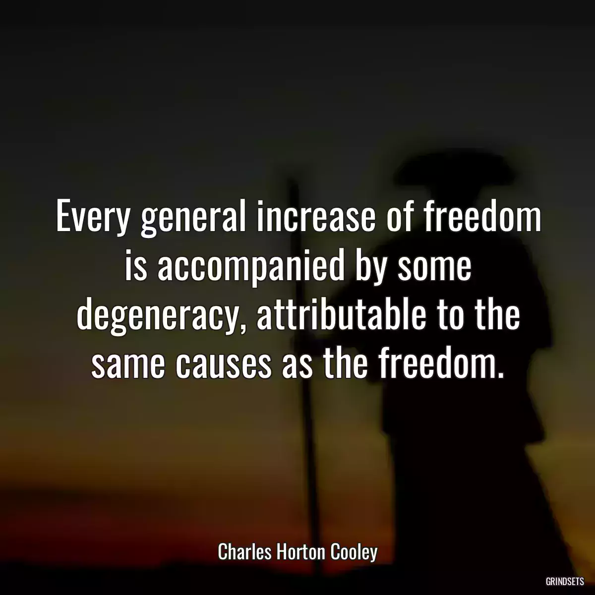 Every general increase of freedom is accompanied by some degeneracy, attributable to the same causes as the freedom.