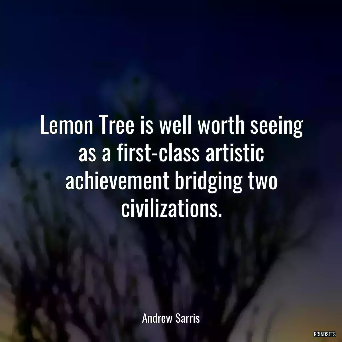 Lemon Tree is well worth seeing as a first-class artistic achievement bridging two civilizations.