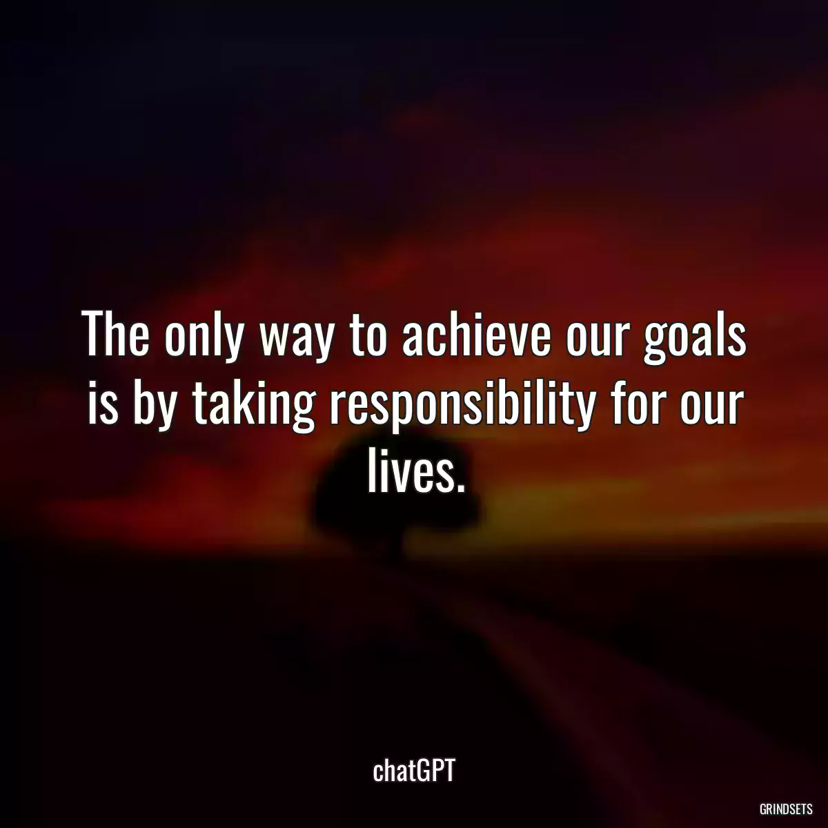 The only way to achieve our goals is by taking responsibility for our lives.