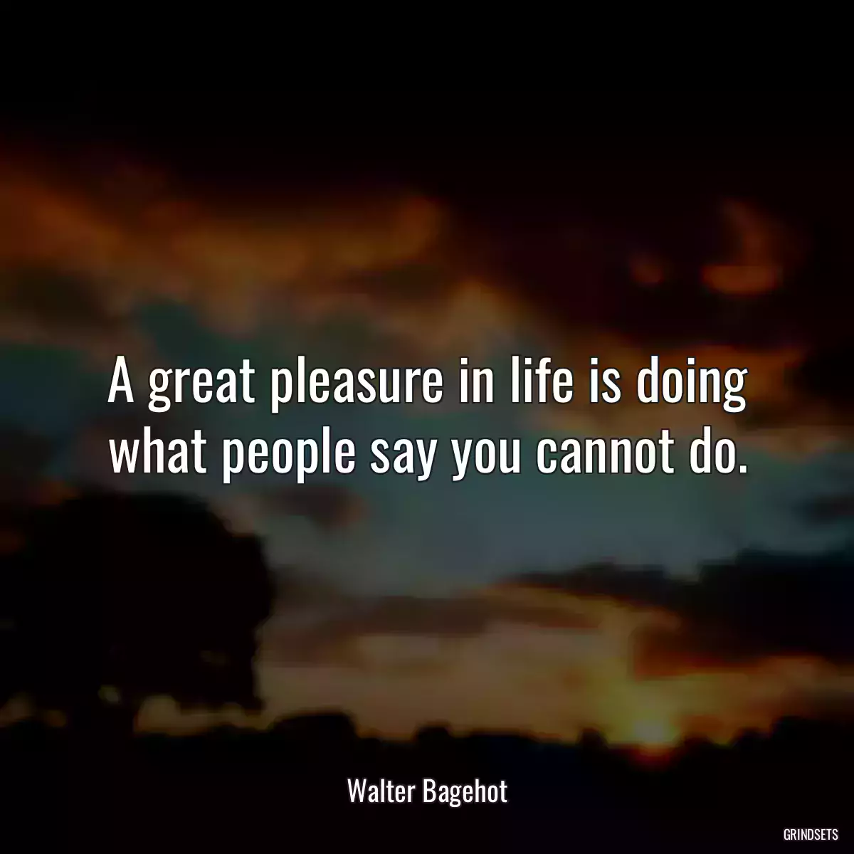 A great pleasure in life is doing what people say you cannot do.