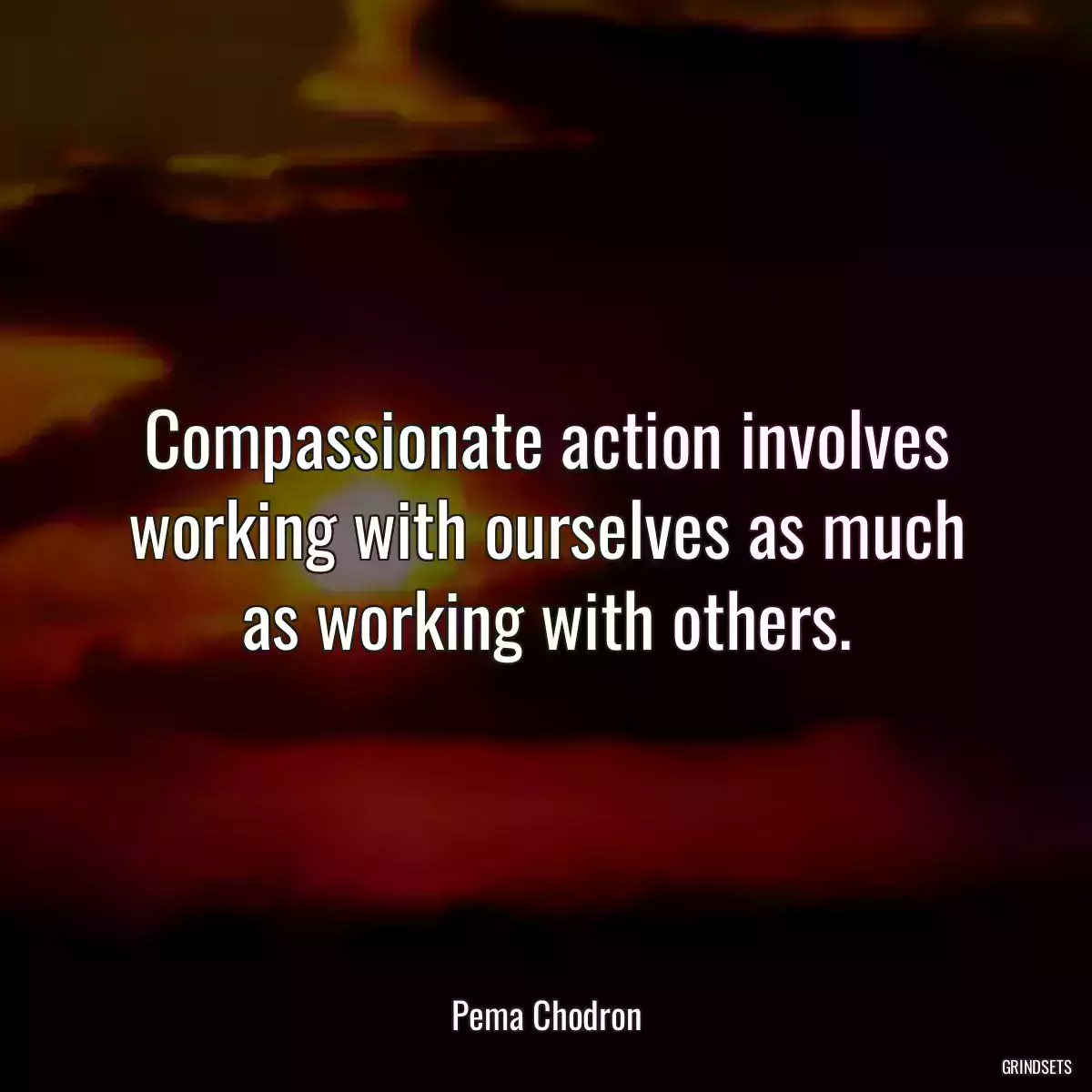 Compassionate action involves working with ourselves as much as working with others.