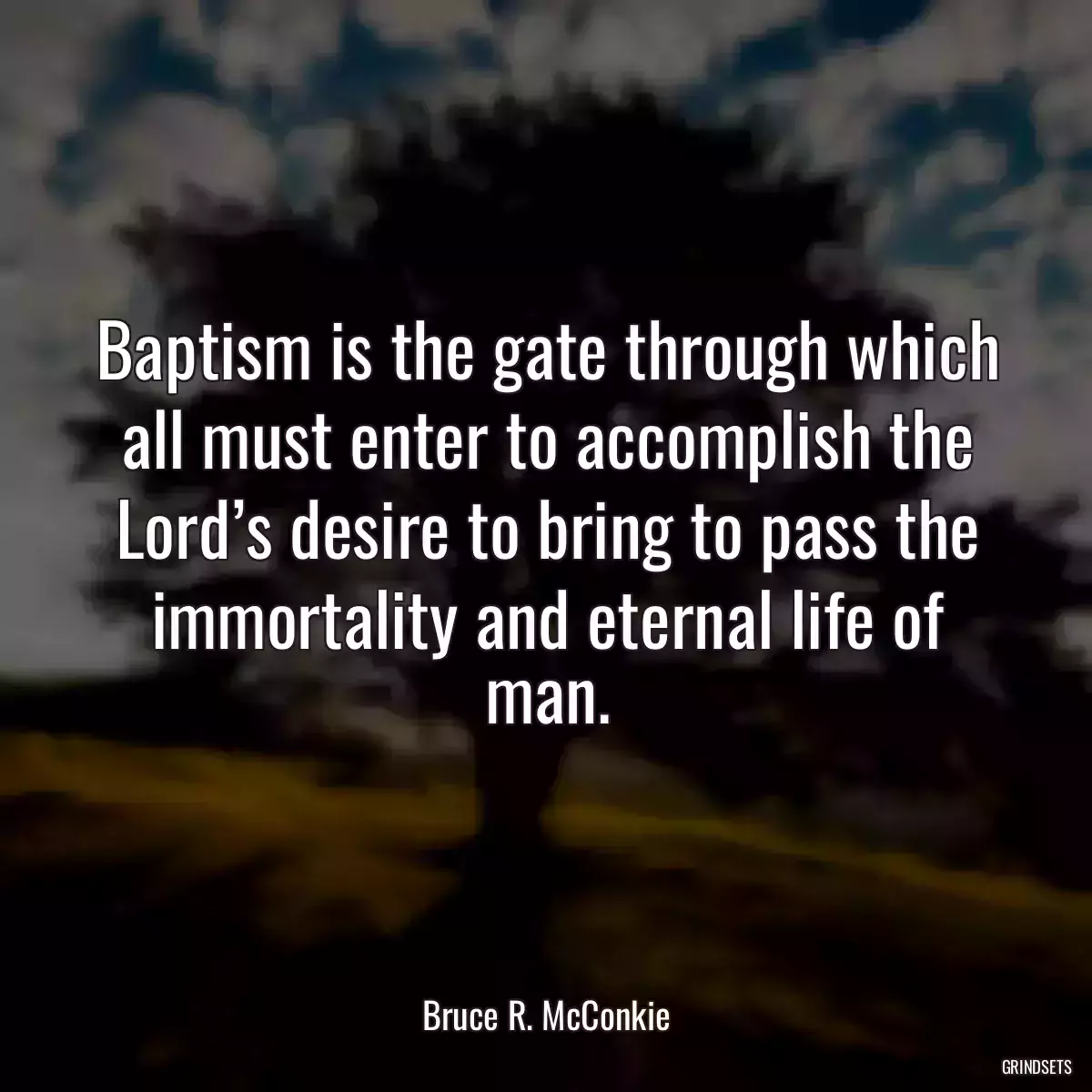 Baptism is the gate through which all must enter to accomplish the Lord’s desire to bring to pass the immortality and eternal life of man.