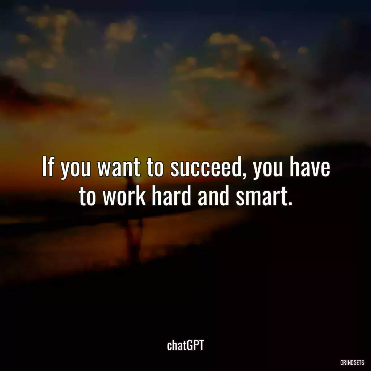 If you want to succeed, you have to work hard and smart.