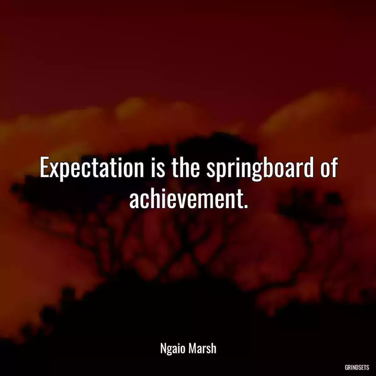 Expectation is the springboard of achievement.