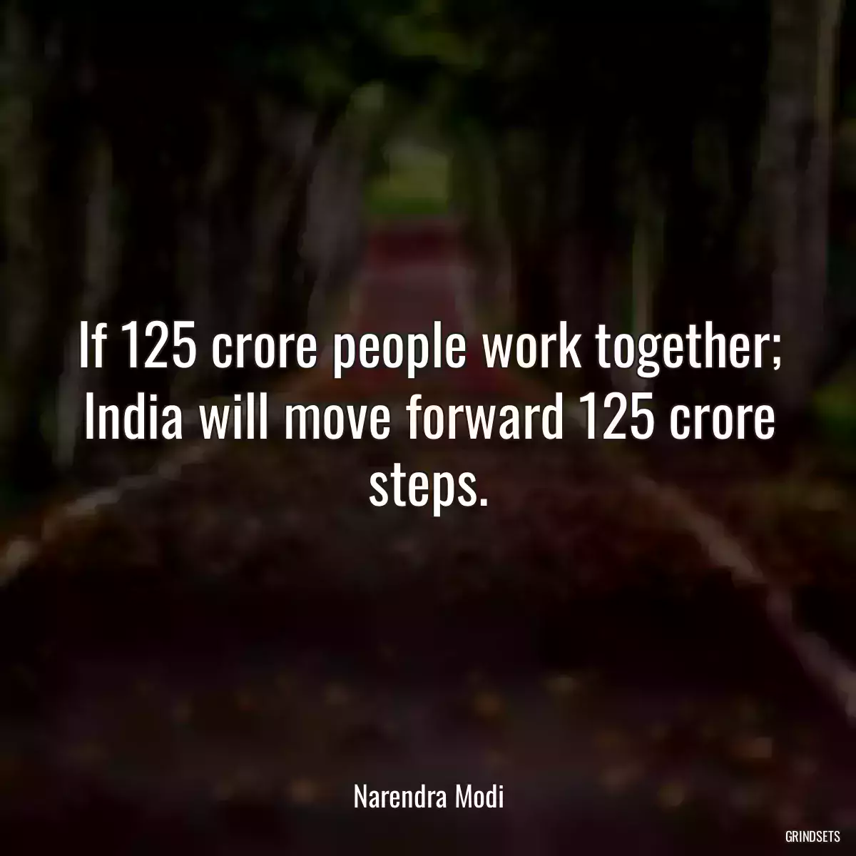 If 125 crore people work together; India will move forward 125 crore steps.